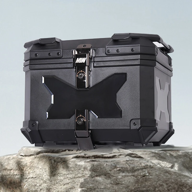 

45L Motorcycle Tail Box Rear Luggage Storage Tool Case Waterproof Helmet Box Universal ABS Plastic Quick Release Motorbike Trunk