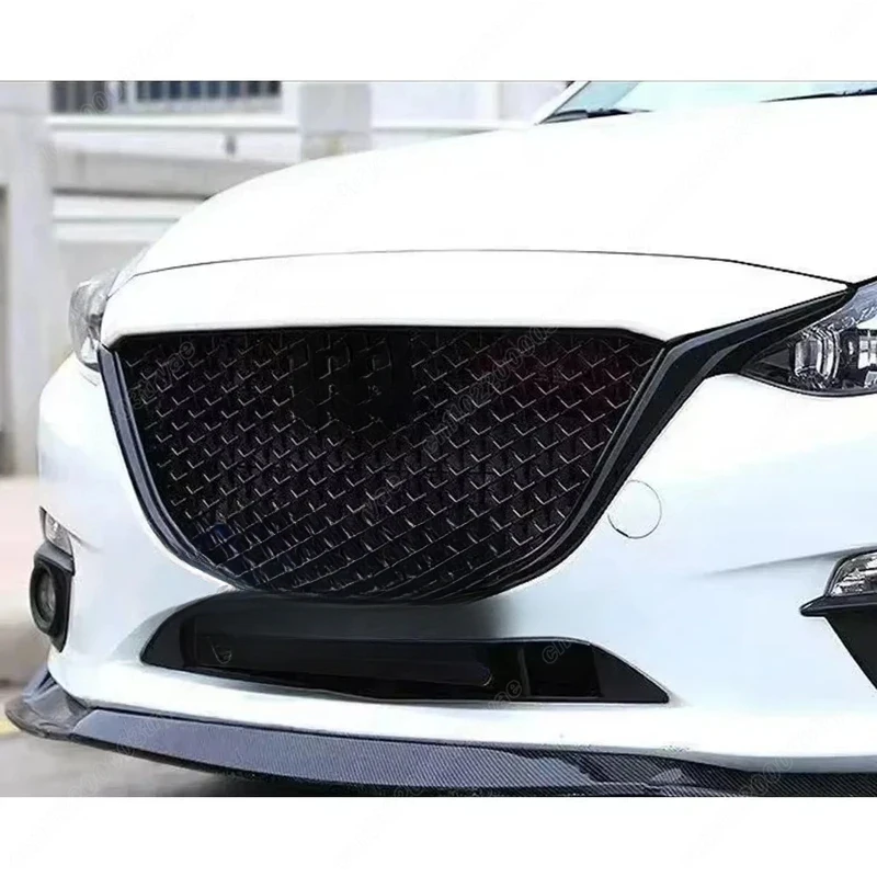 Honeycomb Racing Front Bumper Grille Air Intake Radiator Grid Body Modification Parts for Axela 2014-2016