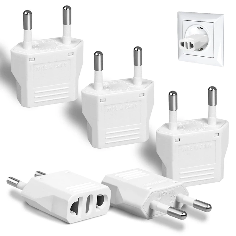 Power Plug Adapter US To EU Euro Europe Plug 4.0mm Power Plug Converter Travel Adapter China CN to EU Adapter Electrical Socket