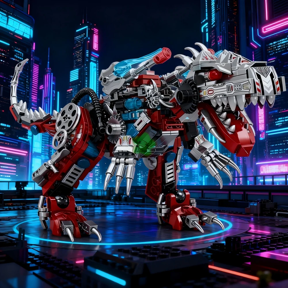 

2-in-1 Prehistoric Dinosaur Building Kit - Hybrid Predator with Dual Modes STEM Educational Model & Creative Toy for Kids Age 8+