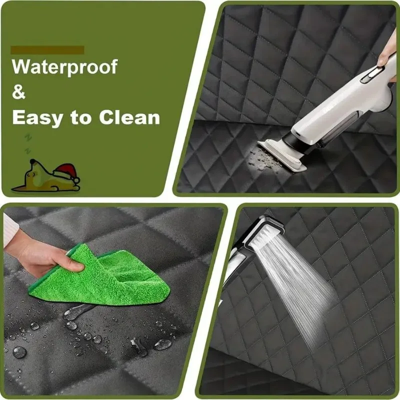 Universal Front Car Seat Protector Quilted Waterproof Oxford Adjustable Straps Side Coverage Anti-mud Sweat Scratch Pet Owners Gym Goers Workers