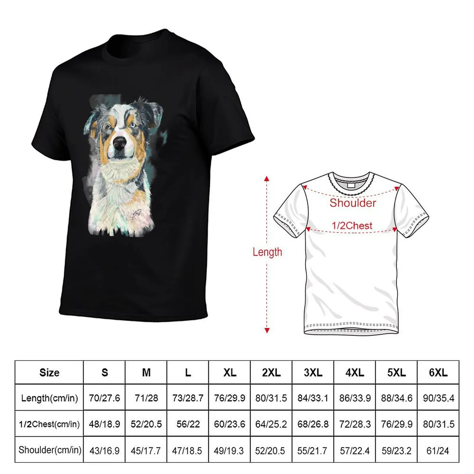 Swinney the Australian Shepherd Splash Watercolor T-Shirt sublime affliction shirts mens t shirt