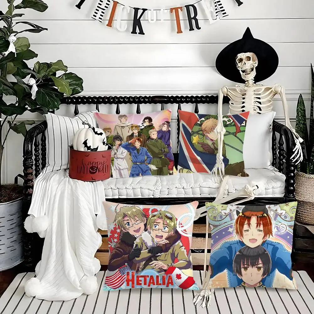 

Anime H-Hetalia Beautiful WorldS Pillow Case Soft Plush Fabric Double Sided Print Decorative Home Living Room Gift Cushion Cover