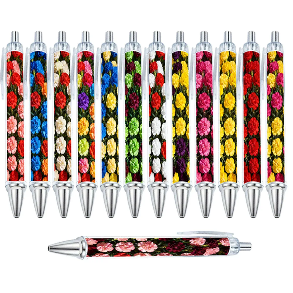 

6pcs/13pcs Mother's Day Colored Carnation Theme Ballpoint Pen Personalized Carnation Series Gift Pen Students' Preferred Gift