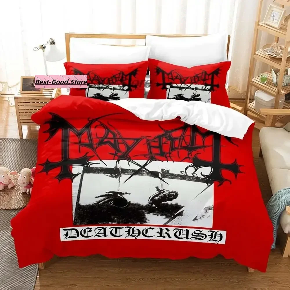 Mayhem conjunto de cama angustiado único gêmeo completo queen king size conjunto aldult criança quarto conjuntos capa edredão esqueleto conjunto folha