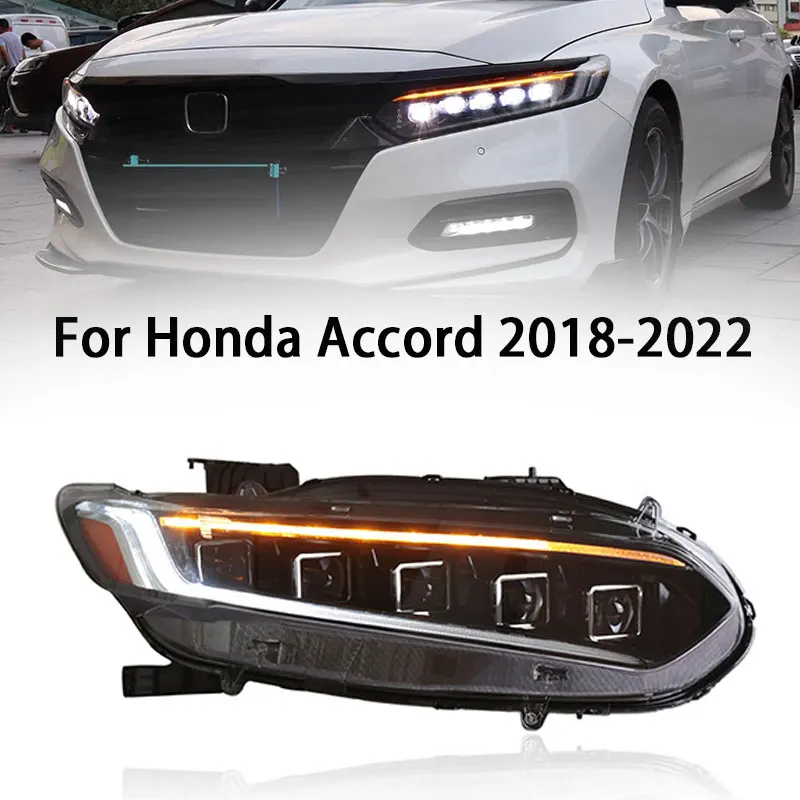 

Car Head lamp For Honda Accord G10 LED Headlight 2018-2022 Headlights Accord DRL Turn Signal High Beam Angel Eye Projector Lens