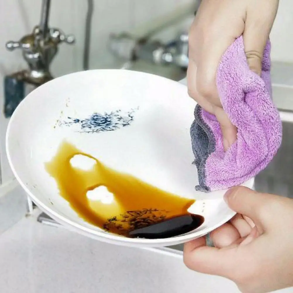 Dish Cleaning Towel Kitchen Washcloth Reusable Household Cleaning Cloths Dishcloths Kitchen Cleaning Cloth Dish Towel