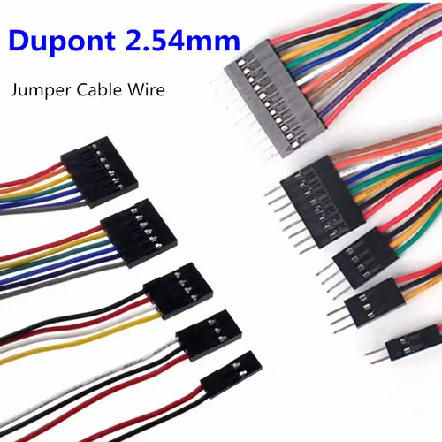 Imagen 1 del producto 10 Uds. Cable Dupont de placa de pruebas de paso de 2,54 MM para Arduino 2P 3 4 5 6 8 9 10 pines línea macho hembra Cable de puente Dupont DIY electrónico