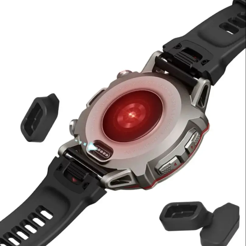 2Pcs สีดำปลั๊กป้องกันฝุ่นสำหรับพอร์ตชาร์จเหมาะกับ Smartwatch Amazfit Falcon
