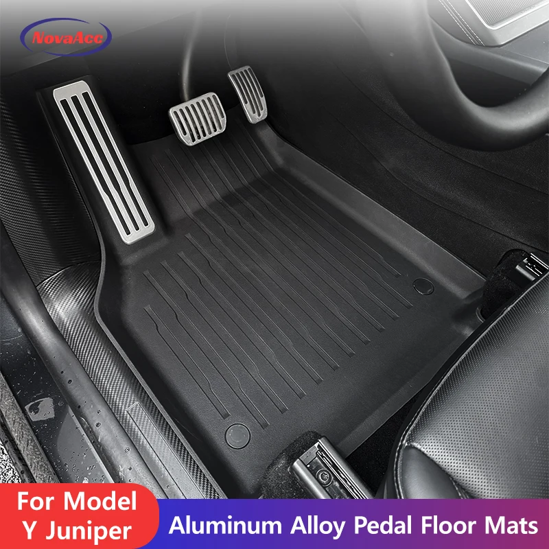 

NovaAcc Car Trunk Mats For New Tesla Model Y 2025 2026 Juniper TPE Floor Mats Cargo Liner Trunk Mat Floor Liner Backrest Mats