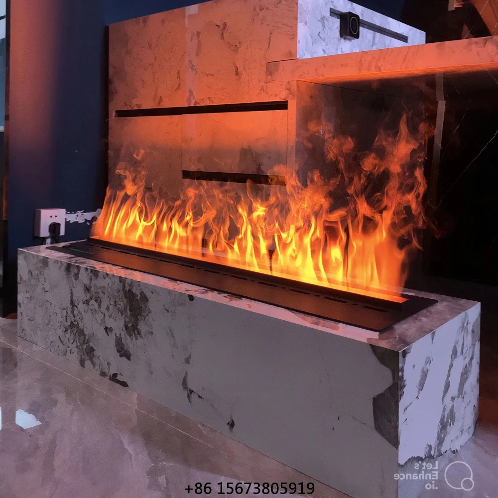 

Умный 3D-камин с эффектом пара - совместим с Alexa и Google Voice, управление через приложение, реалистичный эффект пламени, электрический прибор для помещений