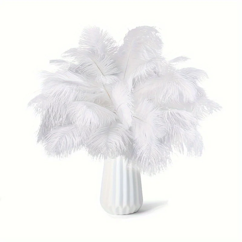 10 Pcs Natural Ostrich Feathers 9-12 Inch Bulk for Vase Wedding Party Home Christmas Decorations