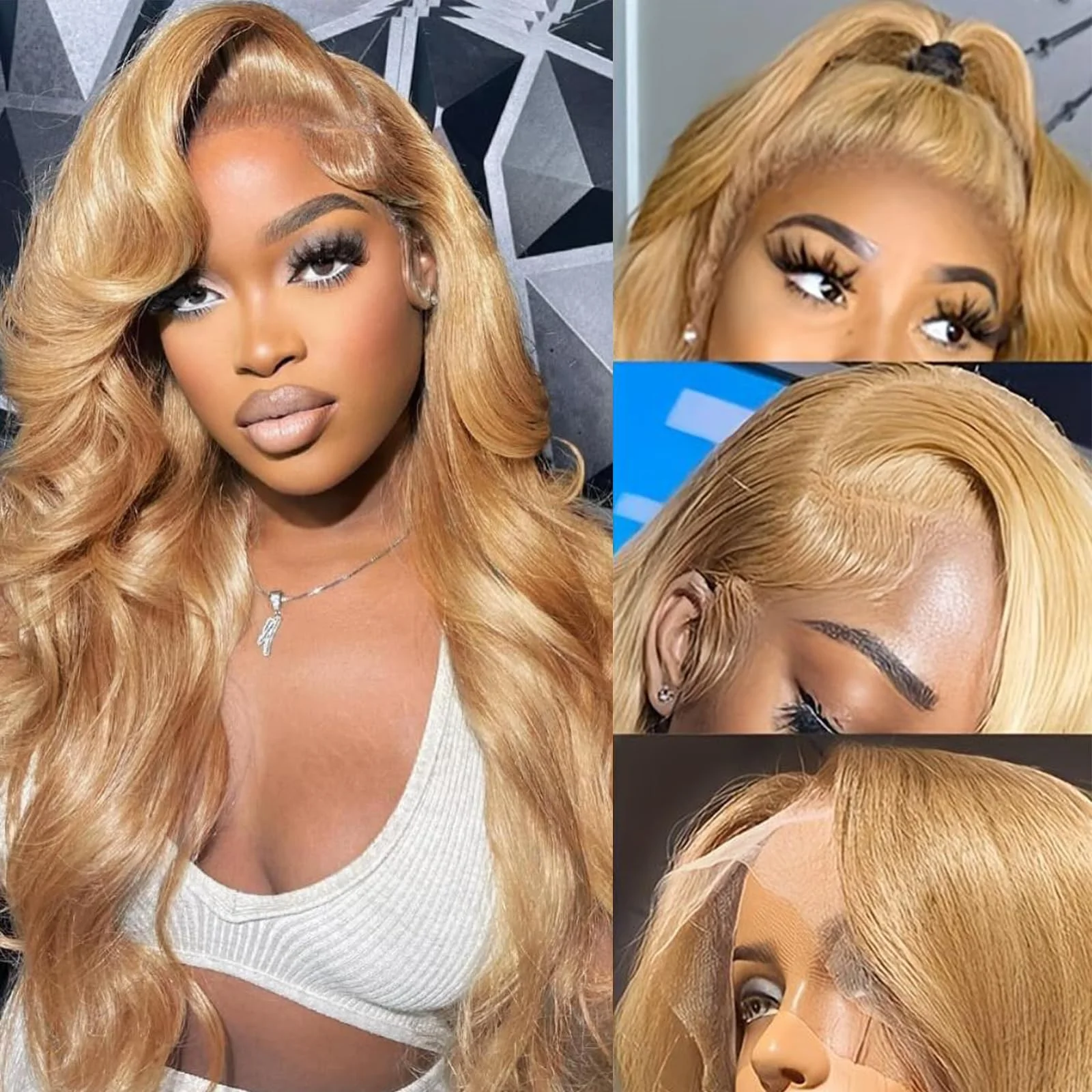 13x4 Colored Wigs Human Hair for Women Honey Blonde Wig Human Hair Body Wave 13x6 HD Lace Frontal Wig Human Hair Clearance Sale