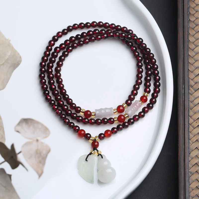 

Бусины для браслета с гранатом, многослойные, 5 мм, натуральный жадеит, аксессуары класса А, стиль