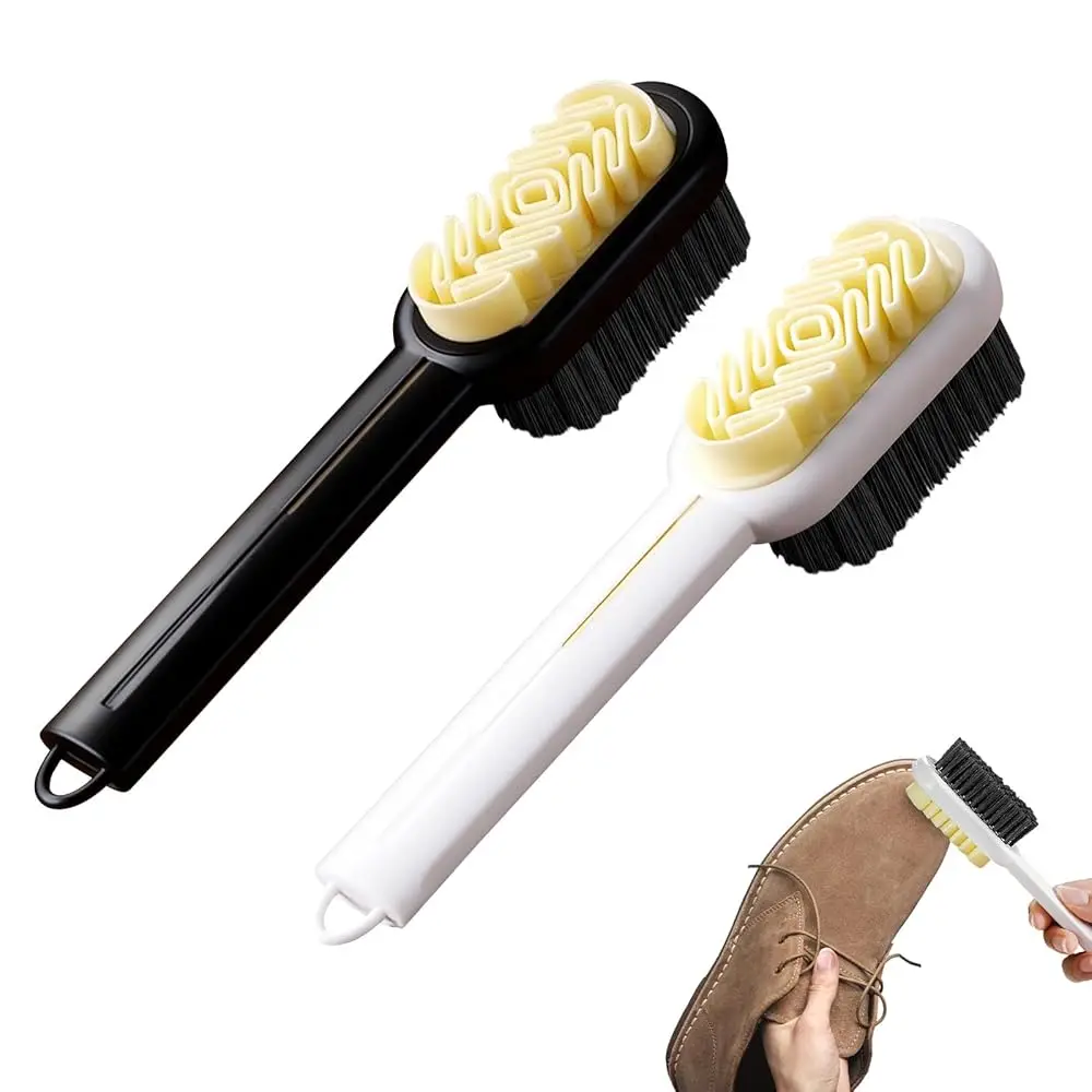 

Набор из 2-х двусторонних щеток и ластиков для обуви из замши, резиновая щетка-очиститель с мягкой щетиной для ухода за замшей и нубуком, многофункциональный.