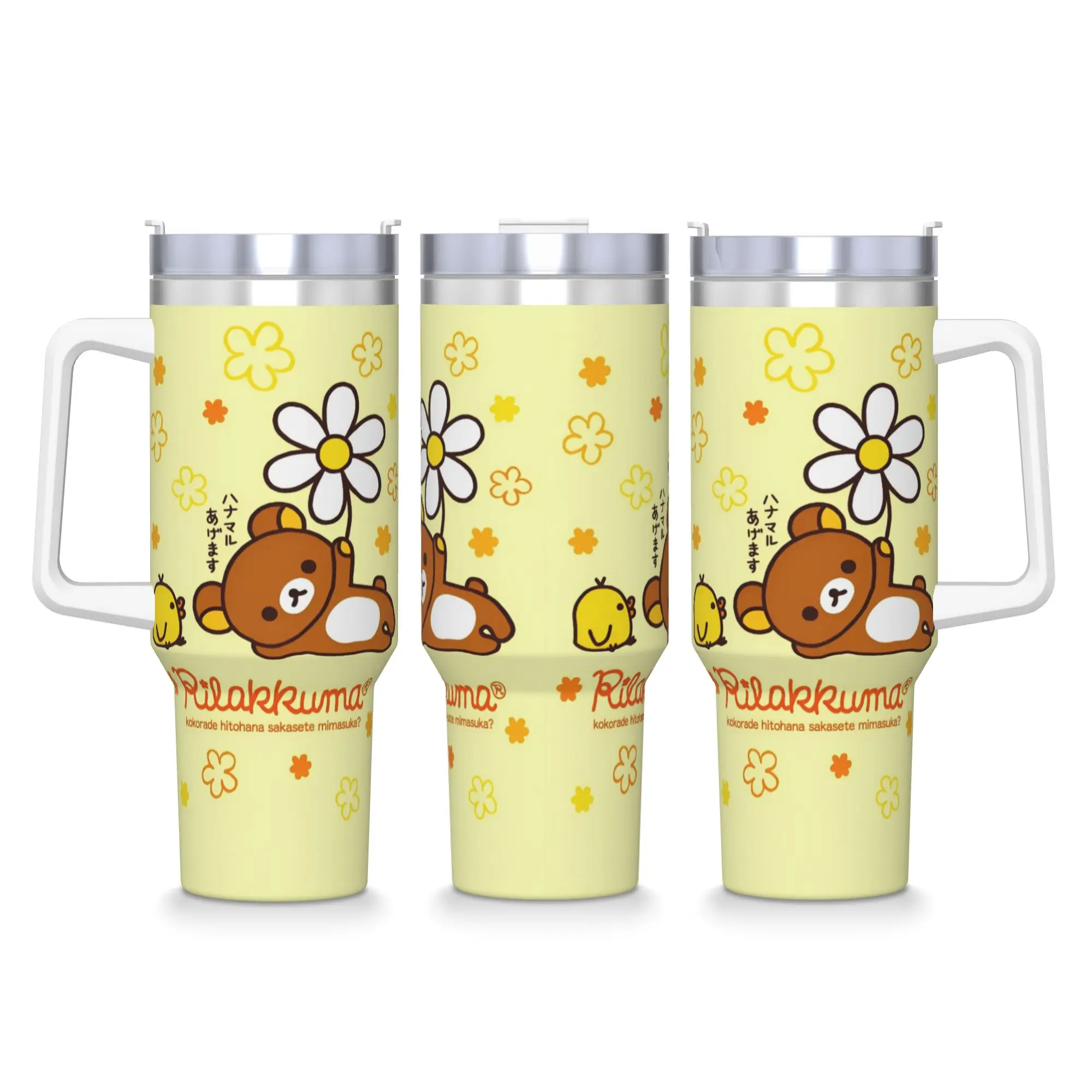 

Kawaii Japanese Rilakkuma Stainless Steel Tumbler Bear Animal Travel Mugs Cup Large Thermal Cups Drinks Milk Tea Water Bottle