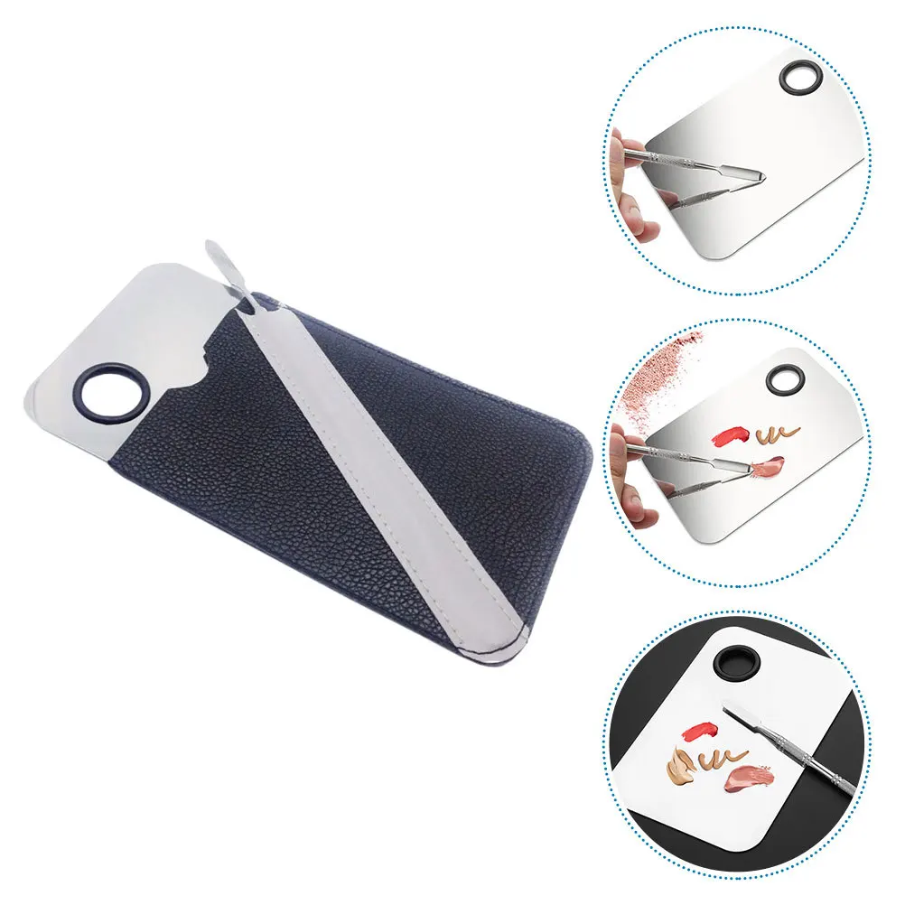 1 مجموعة الفولاذ المقاوم للصدأ مسمار الفن لوحة خلط الأساس أحمر الشفاه أصباغ الكريمات Diy بها بنفسك الجمال ماكياج أداة كيت ملعقة وشملت