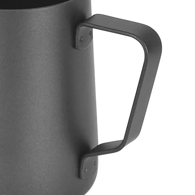 Temperature Milk Frothing Pitcher Black Non Stick Coffee Milk Jug Espresso Cappuccino Steaming Jug Latte Art Barista 350 600ml