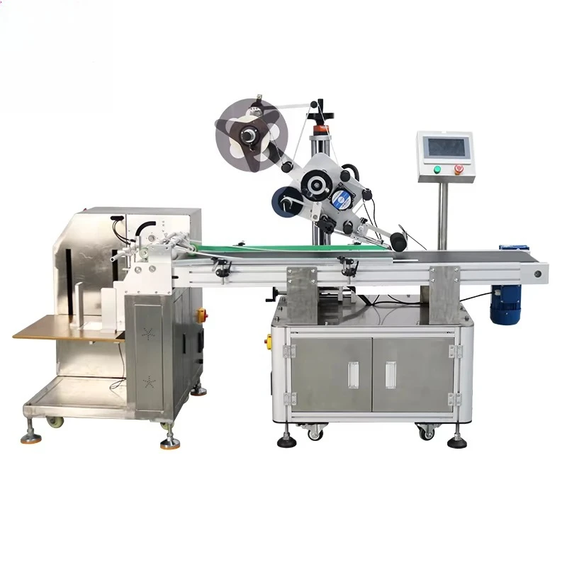 Customized Auto Flat Pouch Labeling Machine Pagging Separator Automatic Label Applicator Adhesive Sticker Flat Labeling Machine