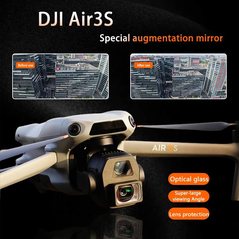 For DJI Air 3S Special Drone Lens Augmentation Mirror Wide Angle Filter High Definition Shooting 110 Degree Protective Accessory