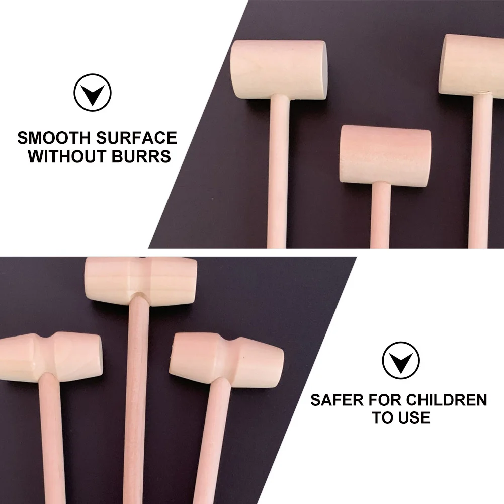 

20Pcs Mini Wooden Hammers Natural Odorless Children Mallets Wood Hammer Tools for Cake Making DIY Craft Games Wood Hammer Toy