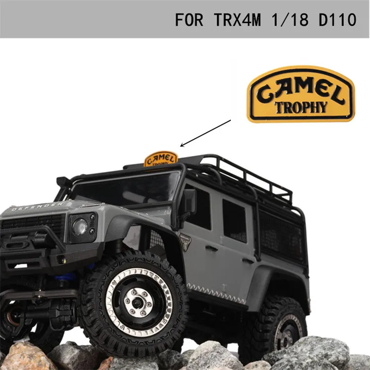 1/18 สติกเกอร์โลหะ CAMEL Trophy Badge สําหรับ TRX4M Defender D110 D90 RC Crawler รถป้ายป้ายอะไหล่