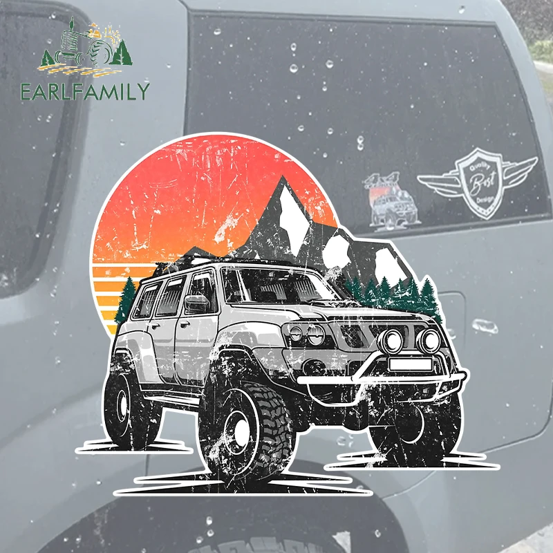 EARLFAMILY 13cm x 11.4cm for Off-road Vehicle Adventure Decal Silhouette Suitcase Car Stickers Motocycle Helmet JDM Assessoires