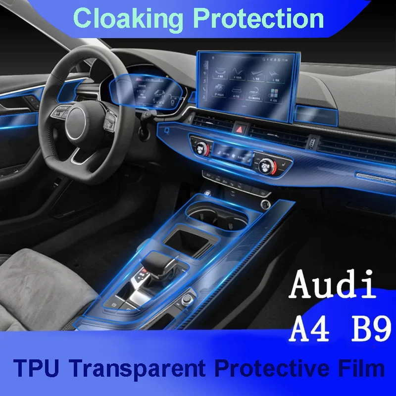 For Audi A4 B9 2020 2021 Car Interior Center console Transparent TPU Protective film Anti-scratch Repair Sticker Refit