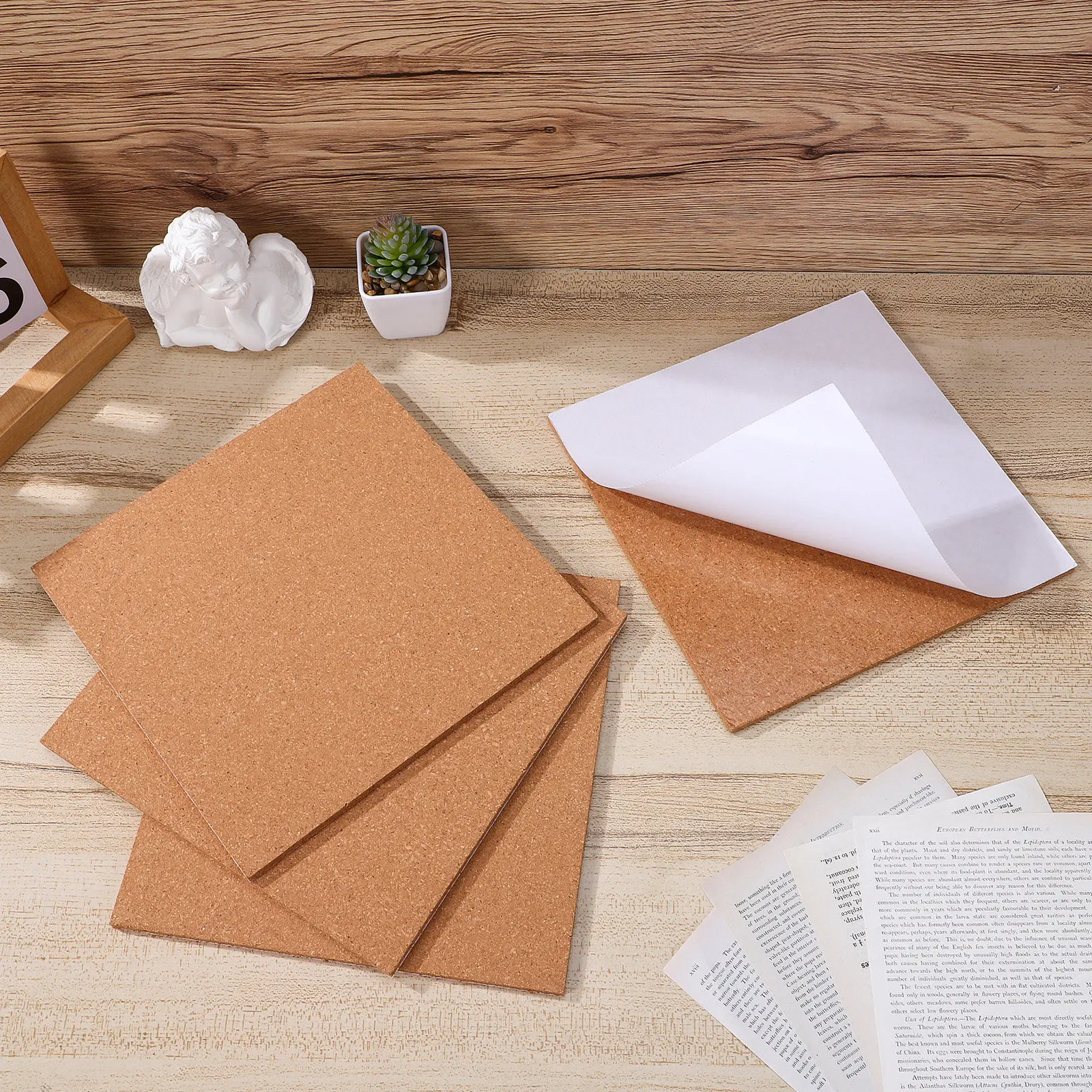 

Набор из 6 самоклеящихся пробковых досок для заметок и объявлений, для офиса и дома, настенные доски для объявлений и заметок