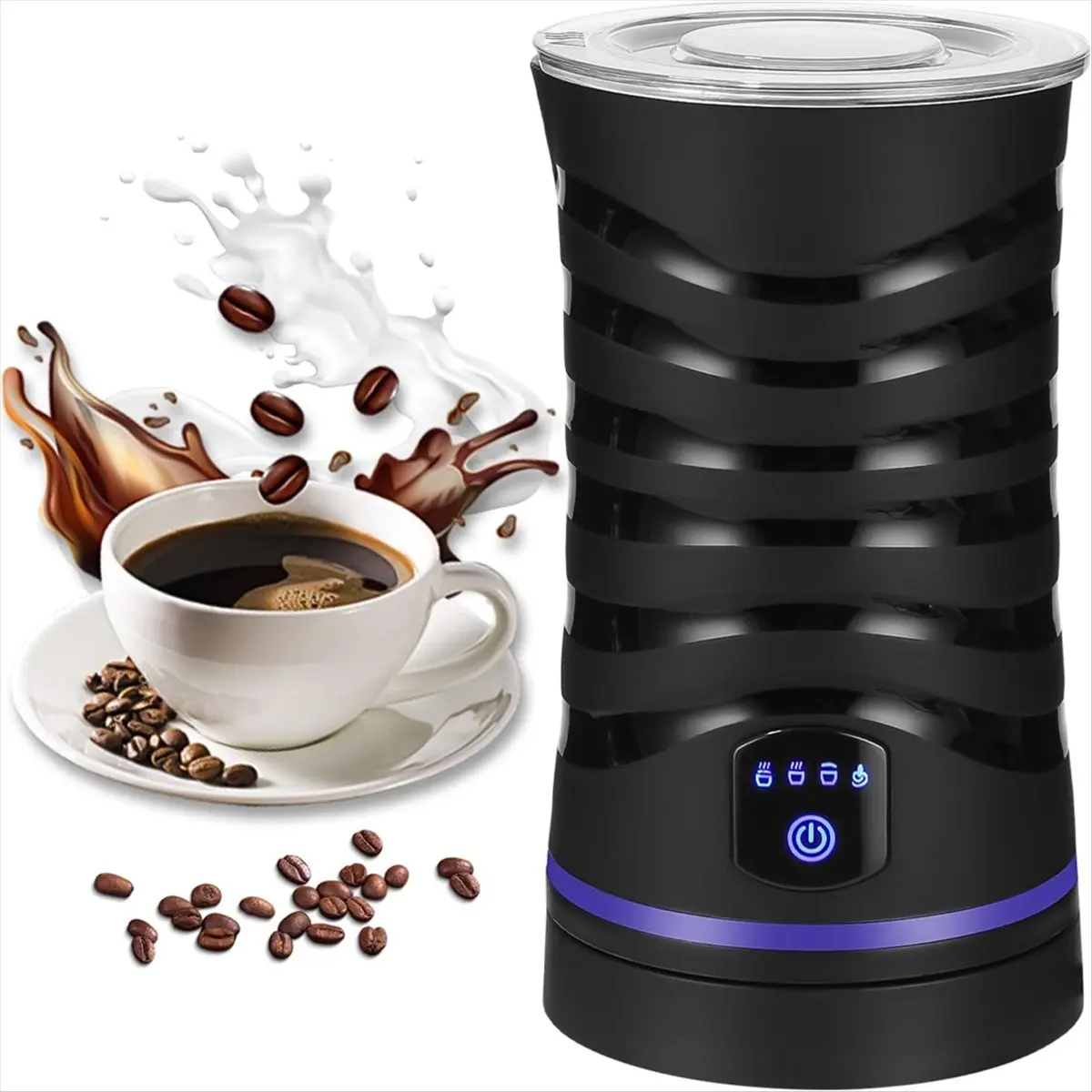 

N18R Electric Milk Frother with Non-Stick Coating for Hot and Cold Milk Frother,Automatic Shut-Off,for Coffee,Milk Eu Plug