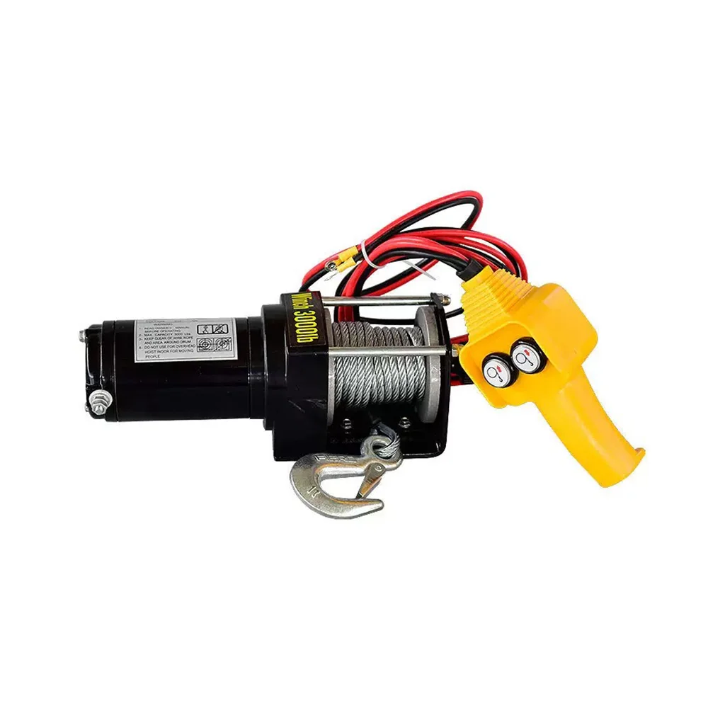 

12V Electric Winch 3000lb Heavy Duty Waterproof Winch with Remote Control for ATV UTV Farm Car Trailer Recovery Pulling Pro