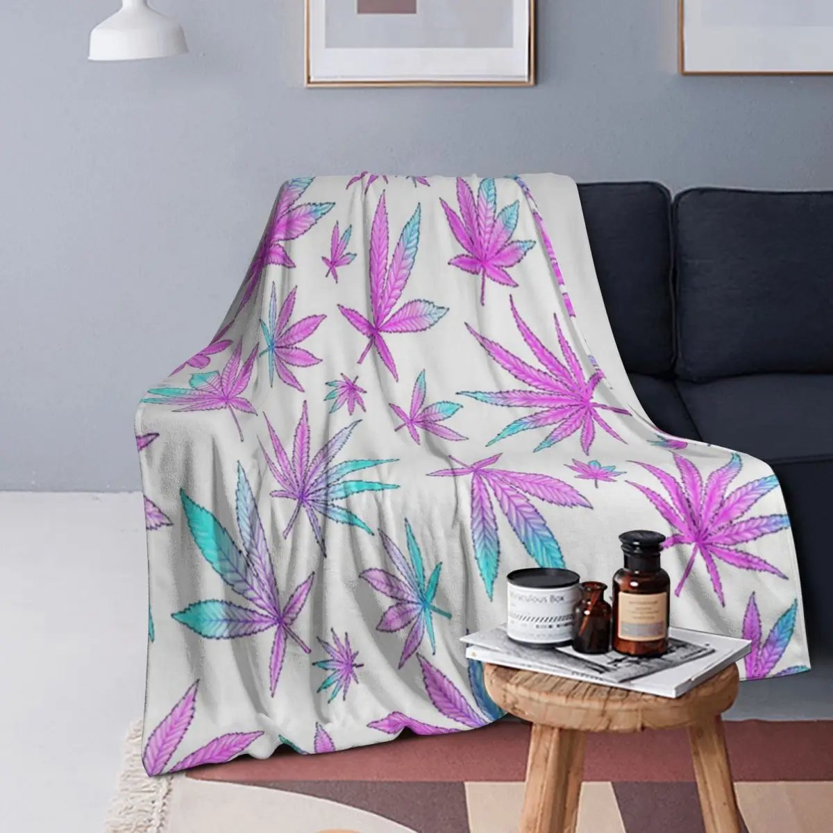 

Cannabis Leaves Marijuana Weed Leaf Blanket Soft Warm Flannel Throw Blanket Plush for Bed Living room Picnic Travel Home Couch