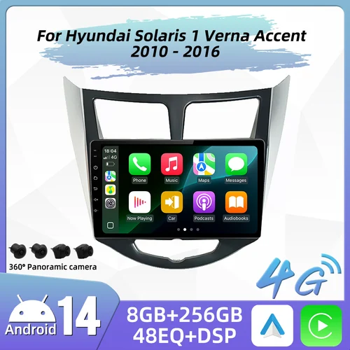 Imagen 1 del producto Carplay Auto Radio de coche para Hyundai Solaris 1 Verna Accent 2010 - 2016 reproductor Multimedia de coche Android navegación GPS estéreo 2 Din