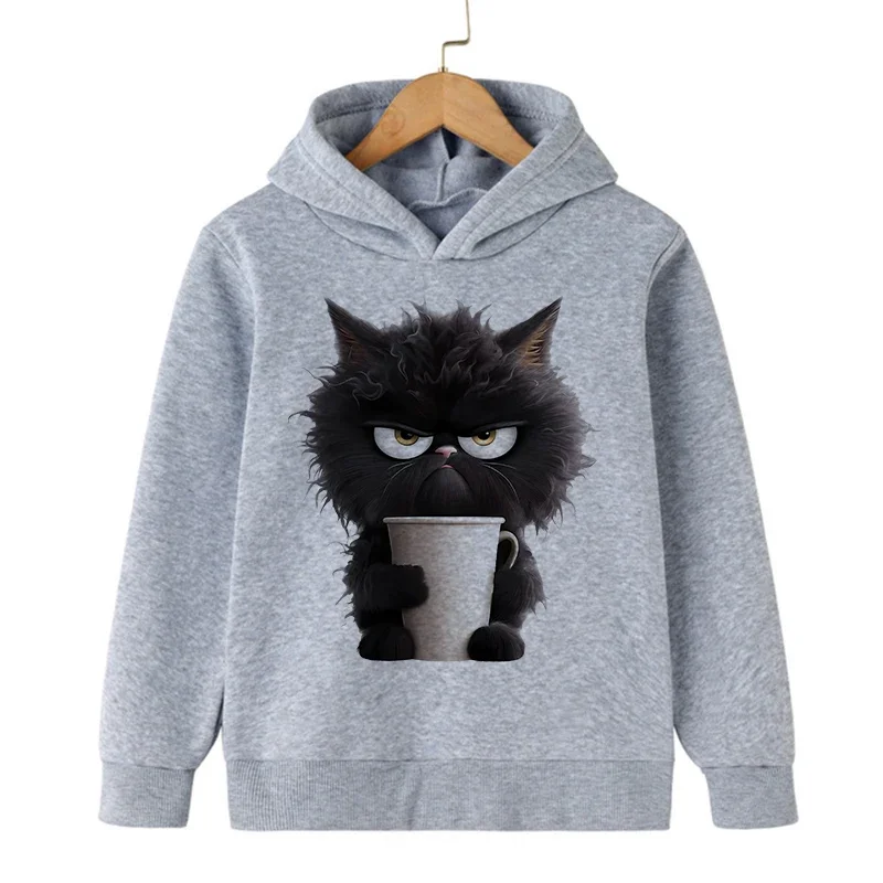 Cats Kid Hoodie Cat Sweatshirts Kawaii Manga Children Sweatshirt Kids Clothes Hoodies Boys Girls Tee Baby Tops Anime Hoody