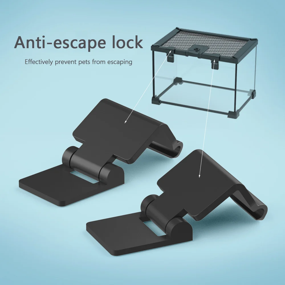 Anti-escape Lock Glass Turtle Tank Buckle Lizard and Reptile Breeding Box Supplies Turtle Tank  Aquarium Accessories 2pc Tools