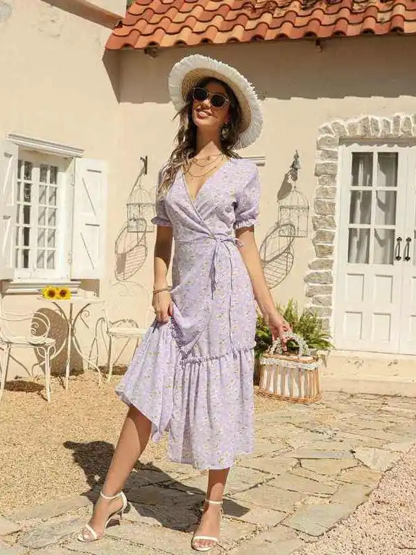 

Summer New Sexy Vne Chiffon Dr n Long Dr A-Line Skirt Polyester Fiber High Waist ort Sve Ciwalk Dr