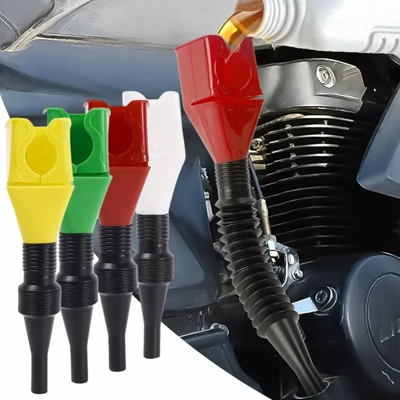 Embudo de combustible telescópico Universal para coche, herramienta de embudo de transferencia de filtro de gasolina y aceite de motor, plegable y