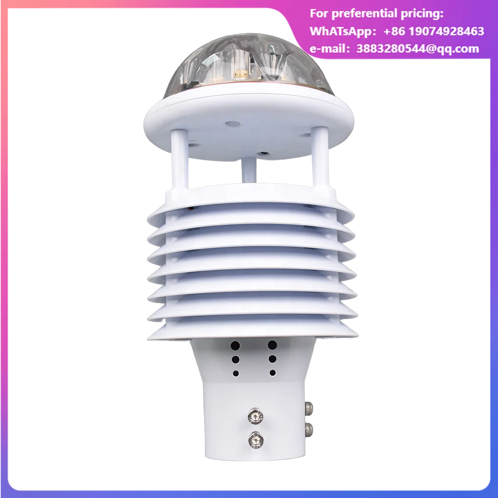 10 Elements Automatic Ultrasonic Weather Station Sensor RS485 Wind Temperature Humidity Pressure Rainfall Illuminance Noise PM