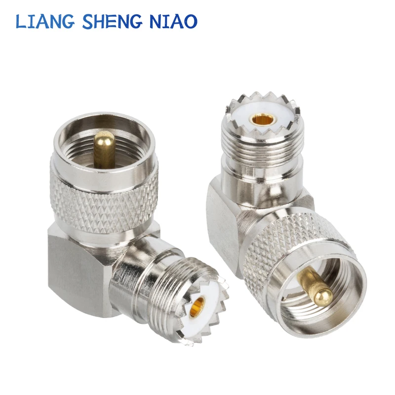 1pcs UHF SO239 PL259 TO UHF Connector UHF Male Jack To UHF bending Female Plug SL16 RF Coax Connector Straight Adapter 90 degree