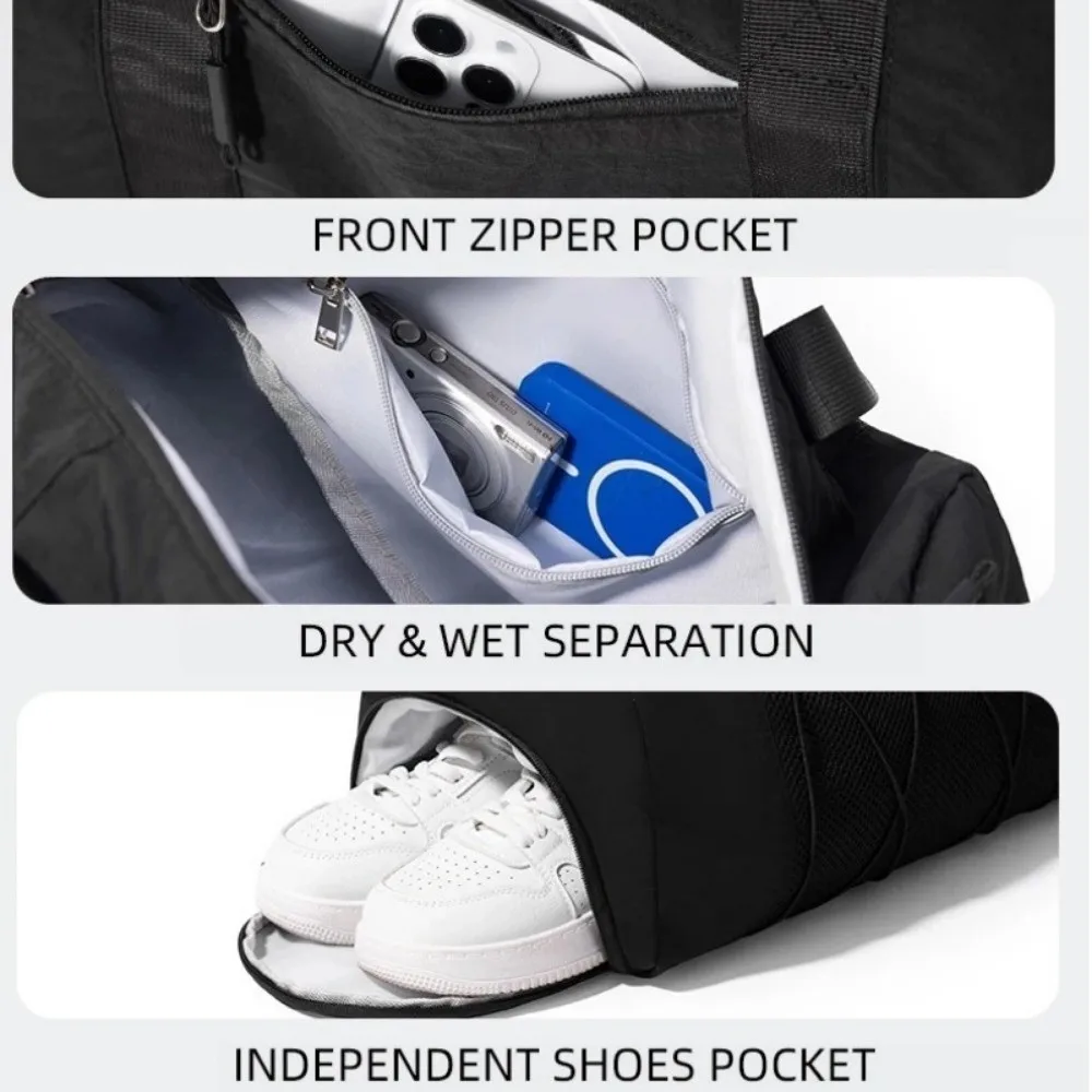 

Легкая дорожная сумка для улицы, большая вместительная сумка на плечо для коротких поездок, спортивная сумка для сухой и влажной йоги, тренировочный рюкзак, сумка-тоут