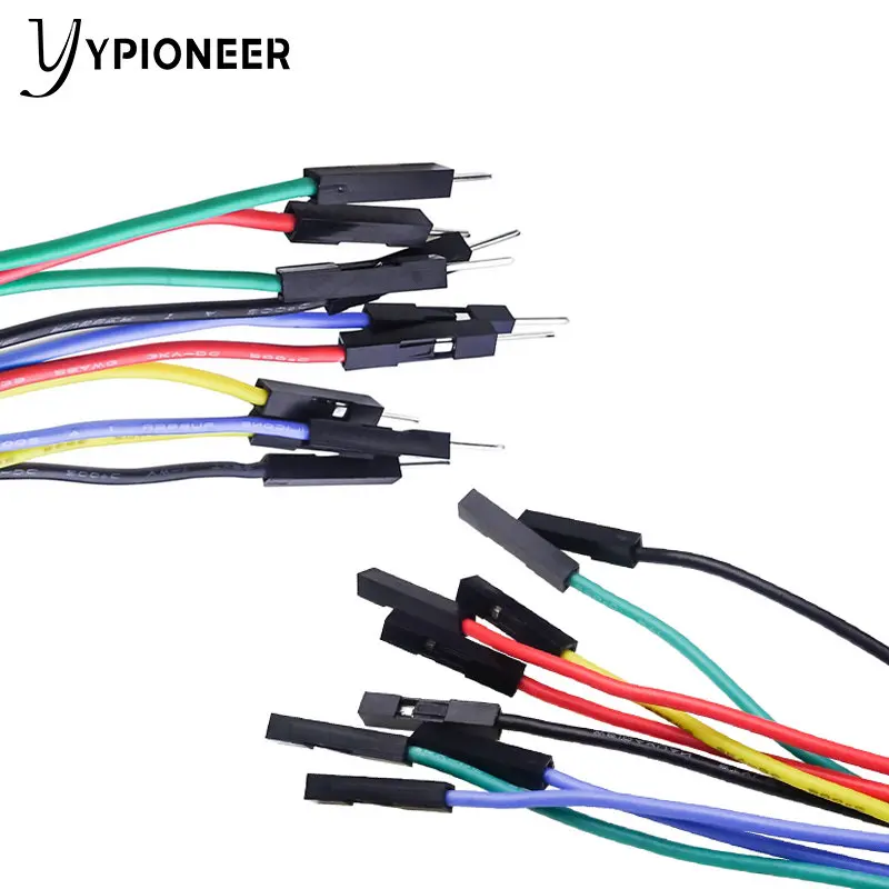 YPioneer 10PCS Dupont Male/Female to Test Hook Clips Silicone Jumper Wires Tester for Electrical Testing P1534 P1535