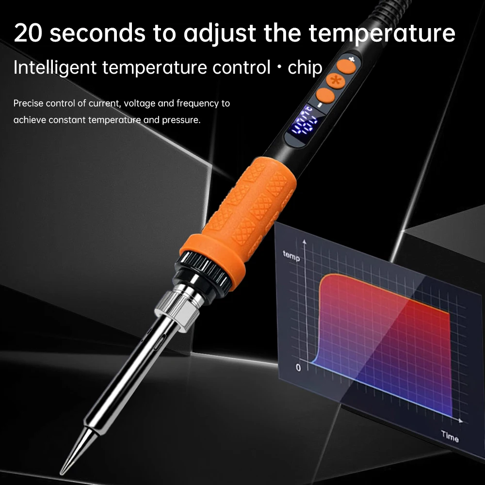 Imagem -02 - Ferro de Solda Elétrica Conjunto com Display Digital Led Soldador de Estanho Elétrico Regulador de Temperatura Térmica Interna 90w Ac220v