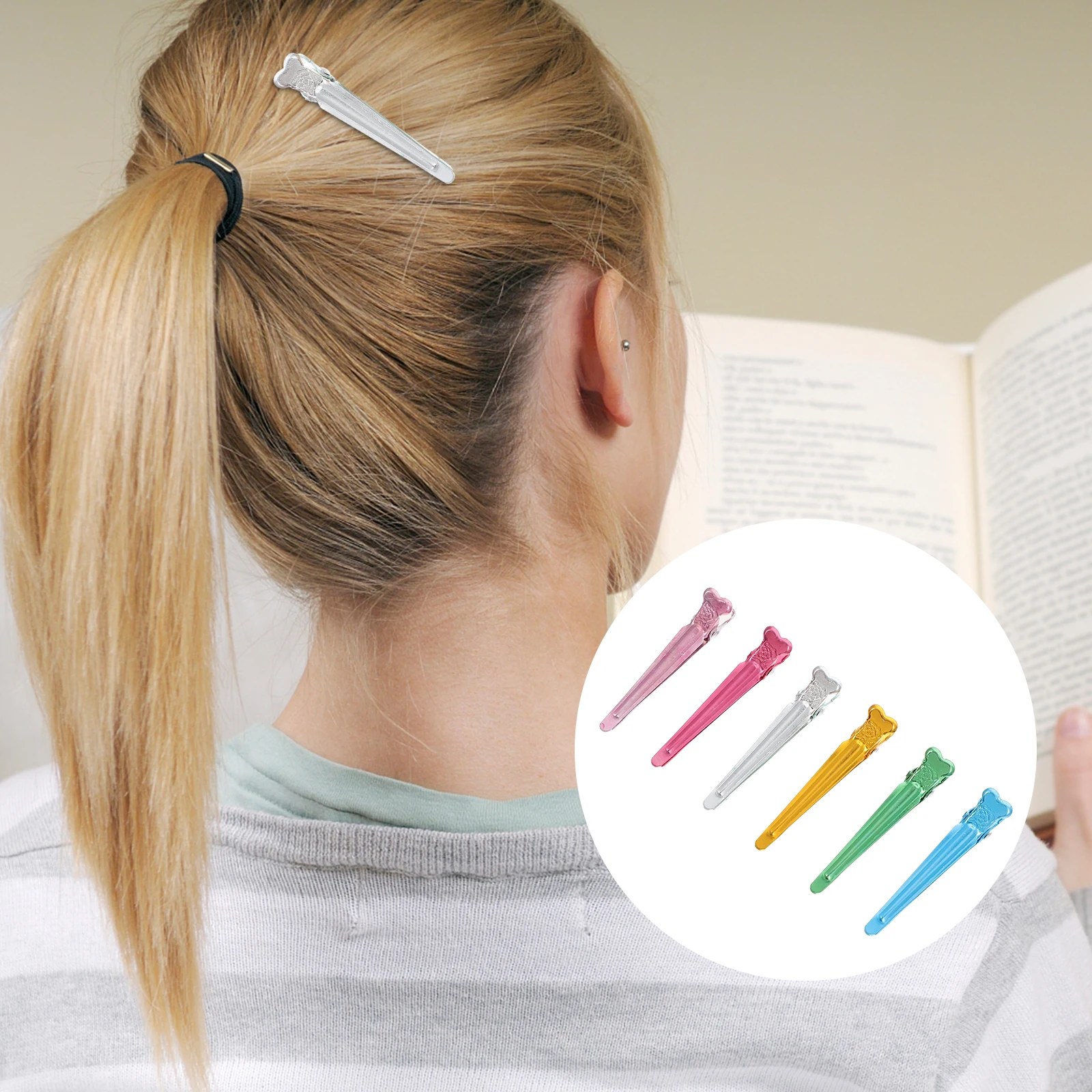 

50pcs Partition Clips Salon Aluminum Hair Styling Clips For Thick Thin Fine Hair No Dent Barber Supply Hairdressing Tool