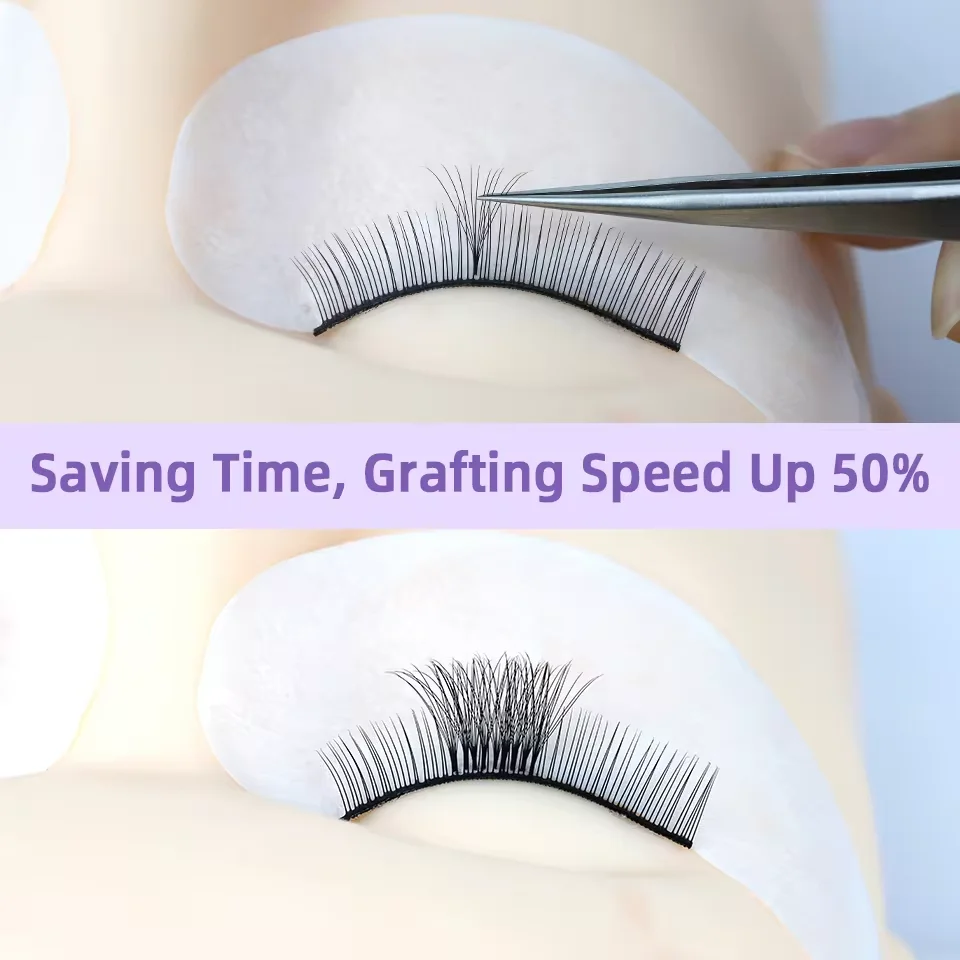 AGUUD 500/1000 Fans Pointy Base Loose Fans Professional Medium Stem Sharp Thin Premade Volume Fans Pointy Base Eyelash Extension