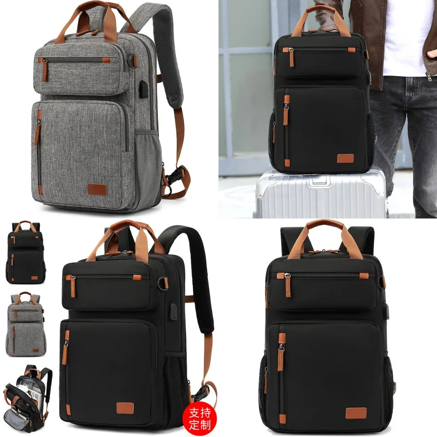 【Novo estilo】Mochila masculina retrô europeia e americana para viagens de lazer, de grande capacidade, multifuncional, à prova d'água, para computador.