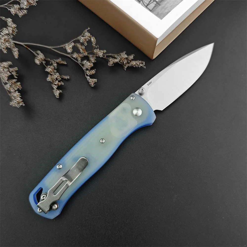 G10 Handle BM 535 Bugout Folding Knife 8C13Mov Blade Outdoor Camping Pocket Knife Utility Fruit Tactical Knife EDC Multi Tool