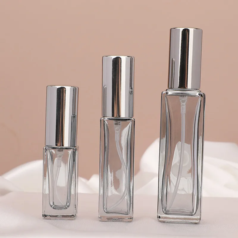 

10pcs/lot 5ml 10ml 20ml Light Gray Rectangle Spray Pump Bottle Mini Mist Travel Portable Refillable Bottle