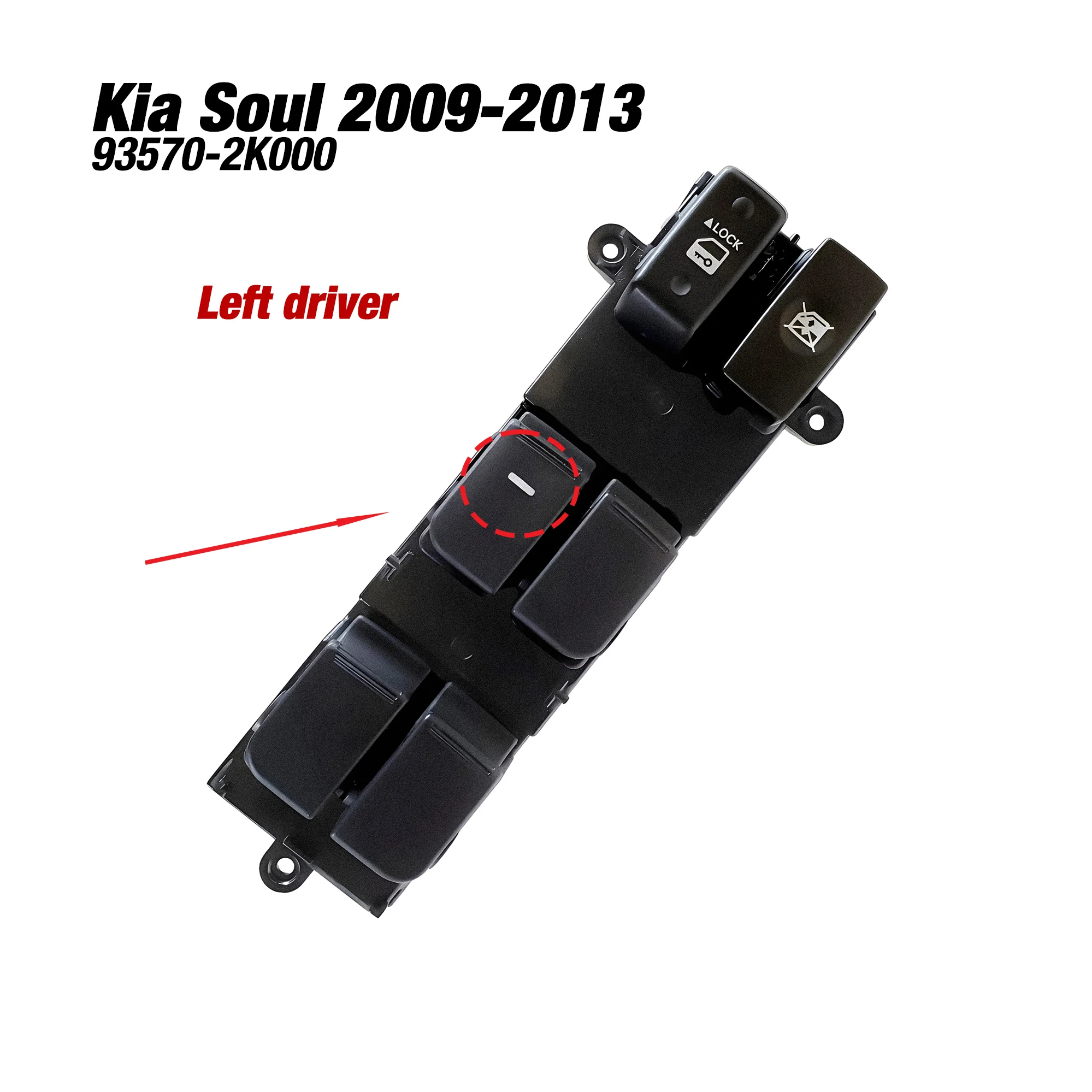 

93570-2K000 935702K000 For Kia Soul Optima K5 2009 2010 2011 2012 2013,Driver Side Power Master Window Lifter Control Switch