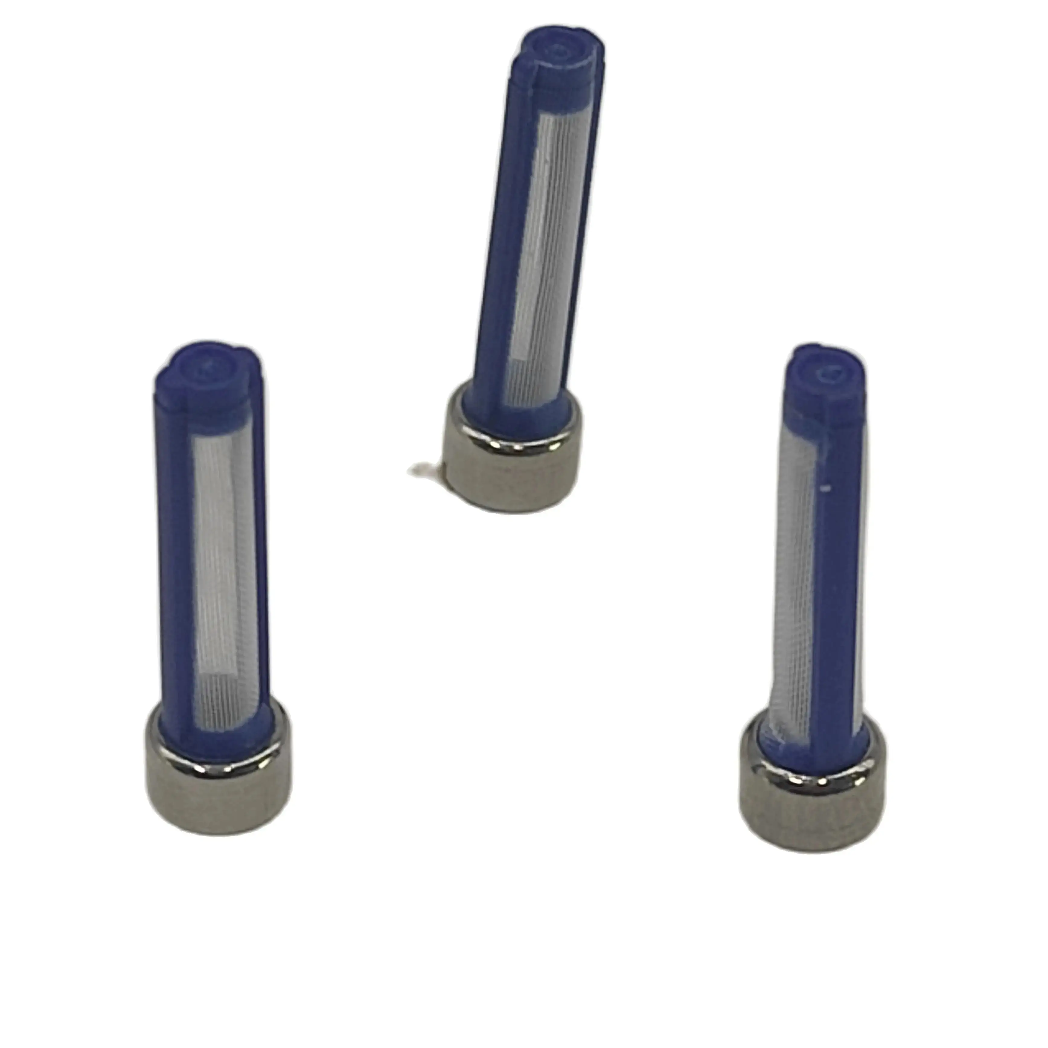 100 peças kits injetores de combustível 4.6*4.6*17.8mm 6.5 válvula reguladora de pressão filtro de aço inoxidável azul 100um