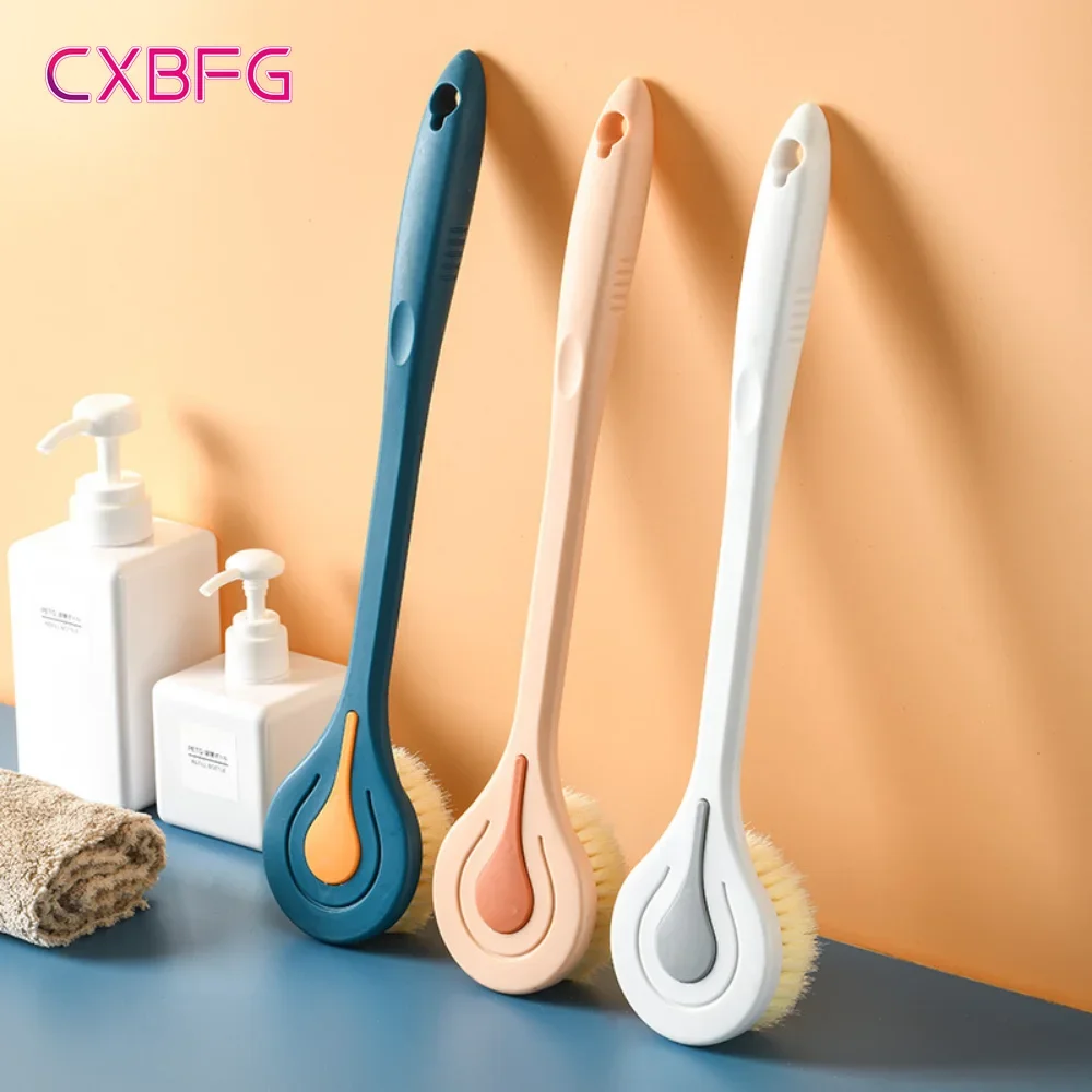 Long Handle Bath Brush Shower Exfoliating Brush Body Scrub Back Scrubber Sponge Exfoliator Skin Massager Bathroom Bathing Tools